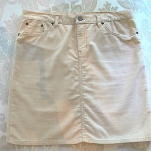 Cream Corduroy 5 Pocket Skirt sz 12